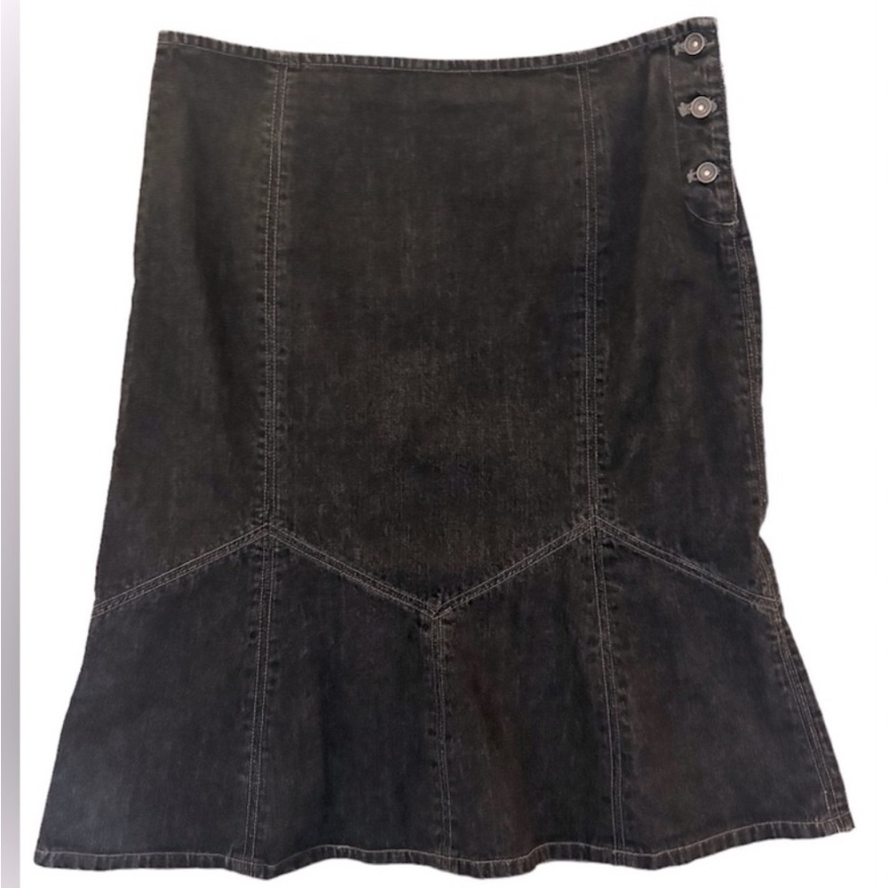 DKNY Denim Flared Mini Skirt